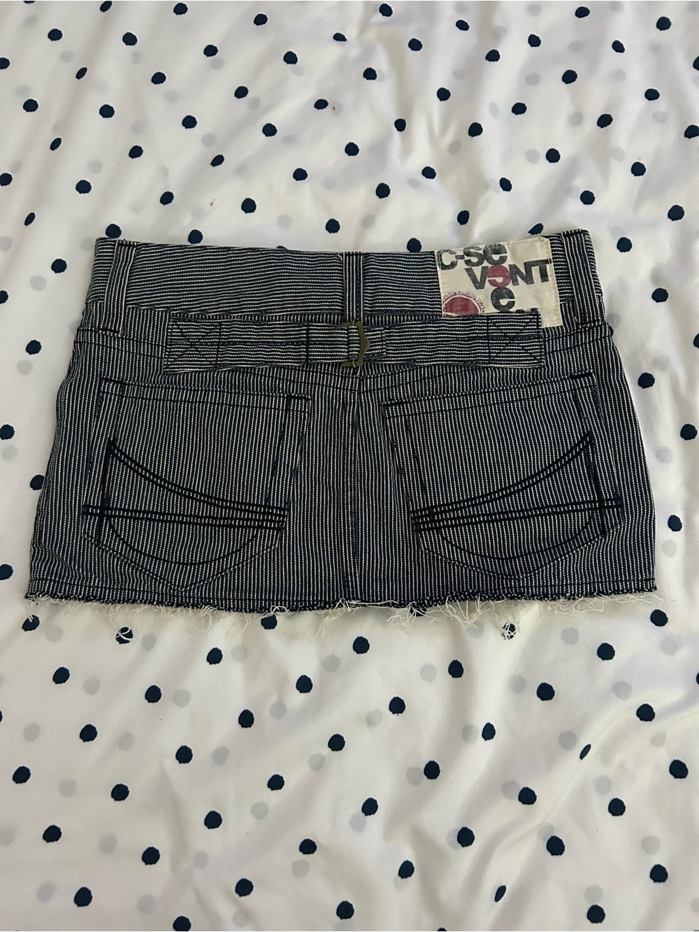Rare vintage 2000s C-Seventeen micro pinstripe jean skirt
